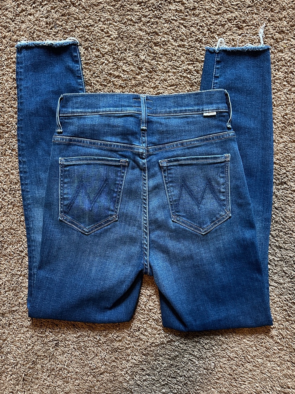 NWOT MOTHER Denim High Waisted Rail Ankle Fray Jeans-High Fidelity